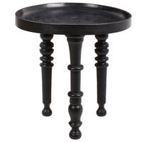 BEISTELLTISCH Mangoholz Schwarz Leeton - Schwarz, Holz (52/52/53cm) - Beliani