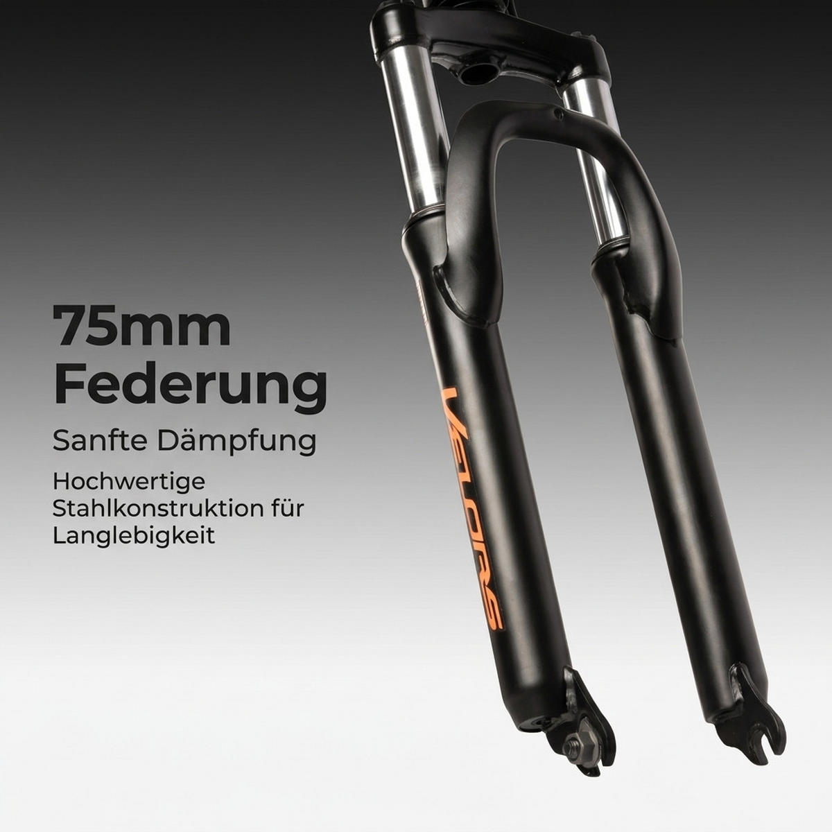 MOUNTAINBIKE 26 Zoll Schwarz + Orange, 21-Gang-Schaltung, Doppel-Scheibenbremsen, Carbonstahl - Orange, Metall (20cm) - Oxeza