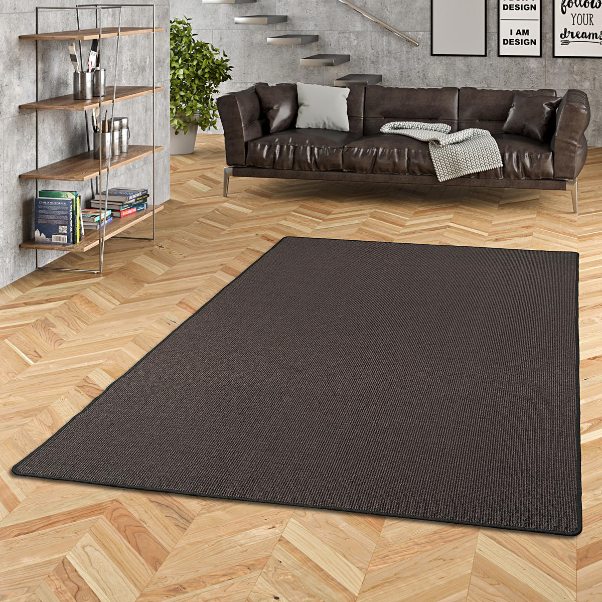 SISAL NATUR TEPPICH KLASSISCH - Schwarz, Textil (100/400cm) - Snapstyle