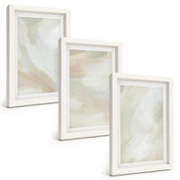 BILDER SET 3er Set - 20x30 cm Weißer Rahmen - Minimalismus der Farbstruktur - Weiß, Kunststoff (20/30cm) - TULUP