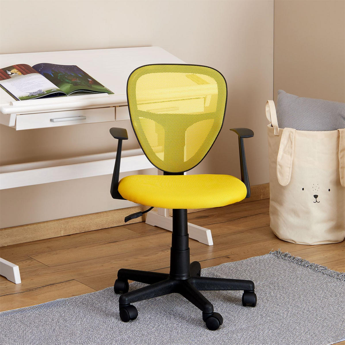 KINDERDREHSTUHL STUDIO - Gelb, Textil (53/92/52cm) - CARO-Möbel