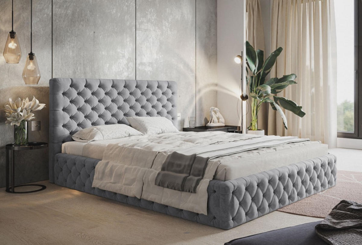 BETT Grau SIM 8 120x200 cm - Schwarz/Grau, Kunststoff/Textil (120/200cm) - Sepro Meble