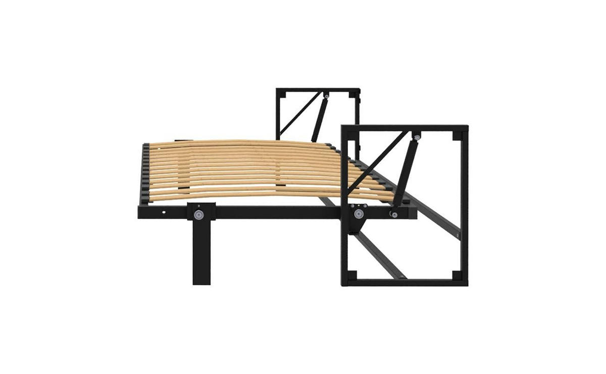 WANDBETT Morphy Classik Modulares SizeFlex- und TypeFlex-System - 190x 80 Horizontal - Schwarz, Holz/Metall (190/80cm) - WallBedKing