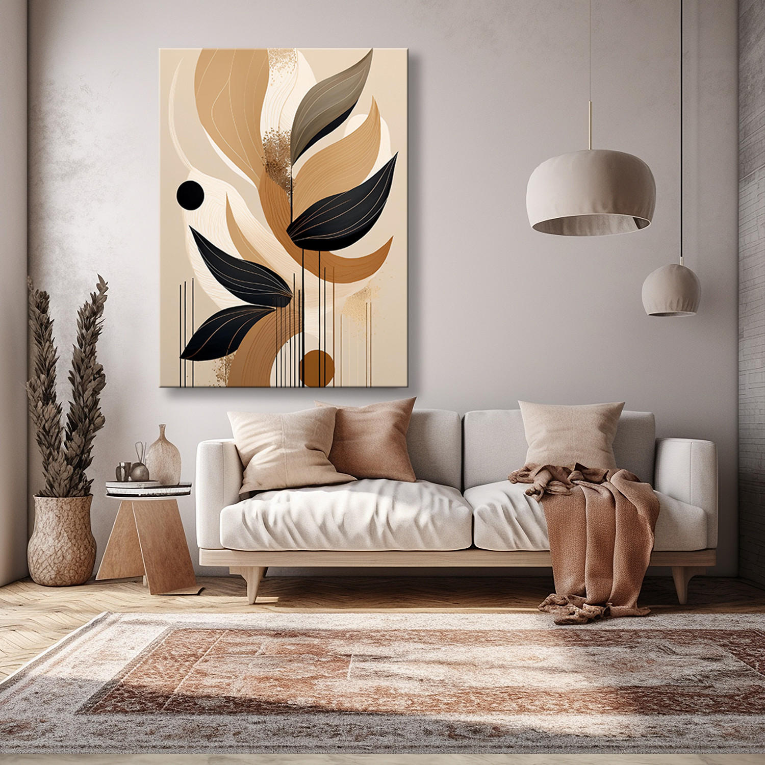 WANDBILD beige abstrakte formen - Beige, Textil (40/60cm) - Feeby