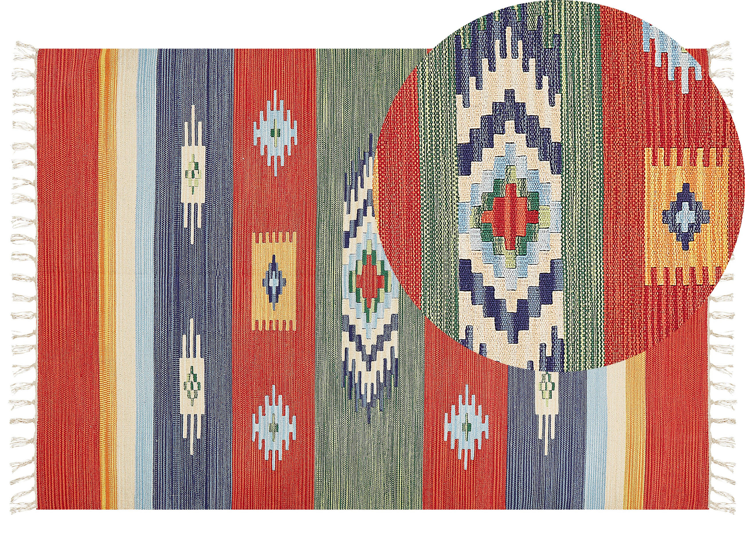 KELIM-TEPPICH Kamaris 200/140 cm - Multicolor, Textil (140/200cm) - Beliani