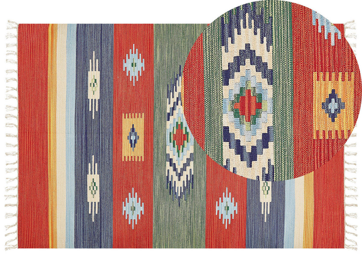 KELIM-TEPPICH Kamaris 200/140 cm - Multicolor, Textil (140/200cm) - Beliani