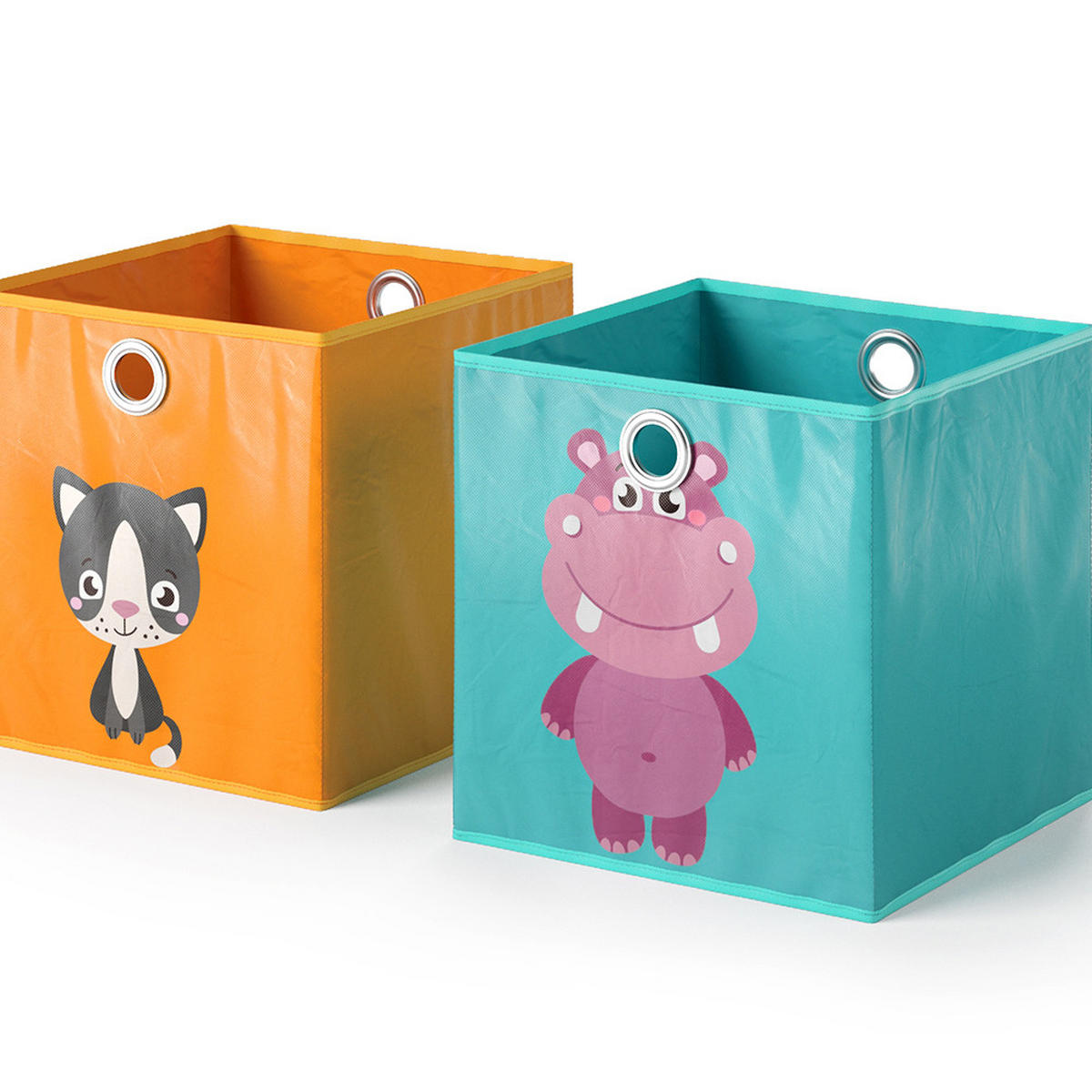 FALTBOX Orange/Blau 30 x 30 cm 2er Set - Blau/Orange, Wellpappe (30/30cm) - Vicco