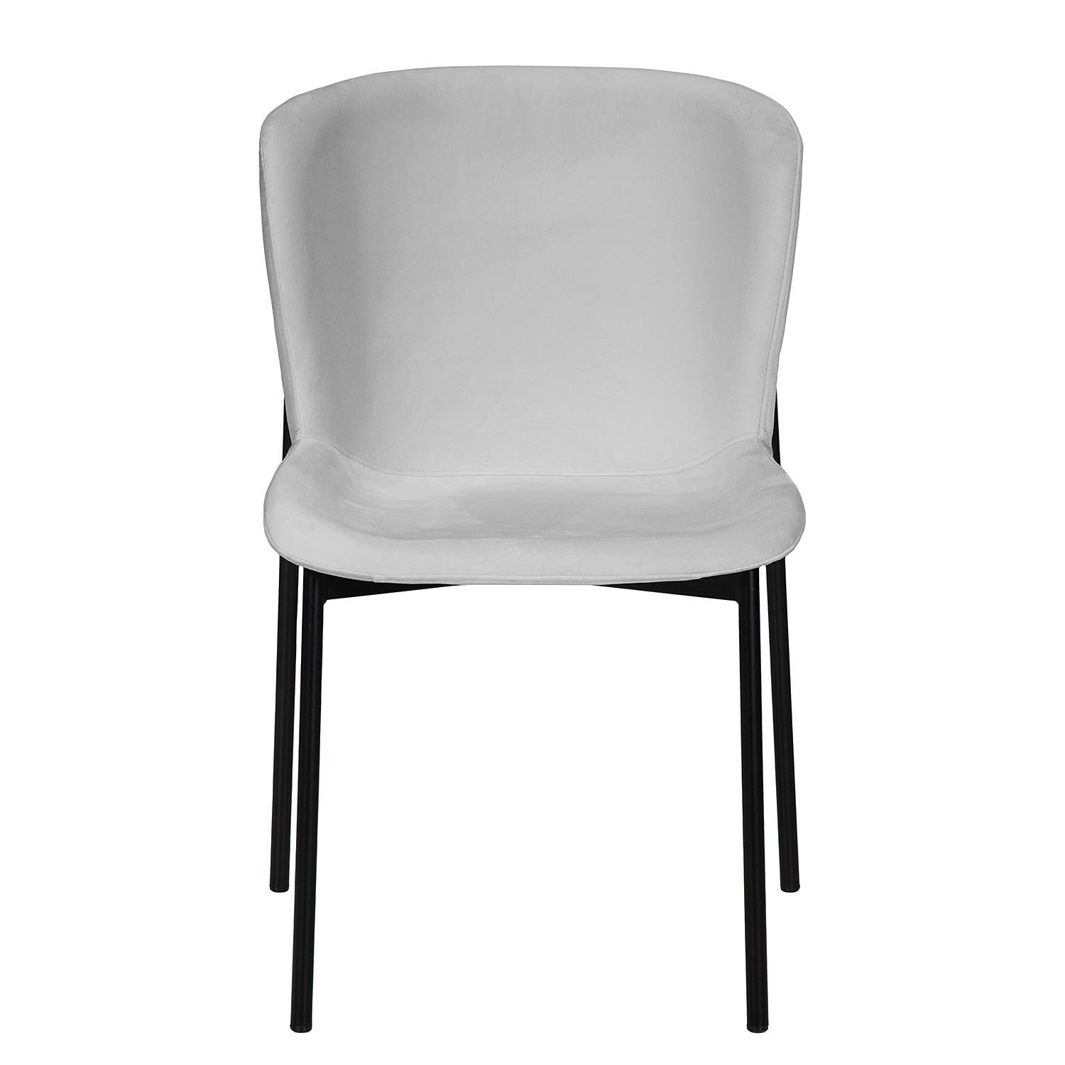 POLSTERSTUHL - 2er-Set - Hellgrau/Schwarz, Textil (52/79/49cm) - home24