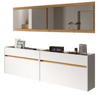 GARDEROBE-SET weiß und Artisan Eiche, Garderobe 4-teilig, 220 x 192 cm, Borga - Weiß/Eiche Artisan, Holzwerkstoff (220/192/32cm) - Inn.Furn