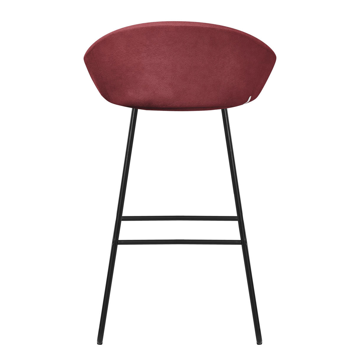 BARHOCKER 2er Set Rot mit Stoffbezug - Rot/Schwarz, Metall (56/94/50cm) - ML-DESIGN