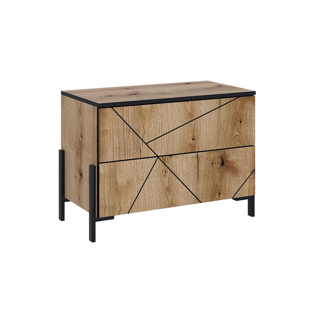 Vicco NOČNÍ STOLEK Hatto Dub 78 x 55.2 cm se 2 zásuvkami