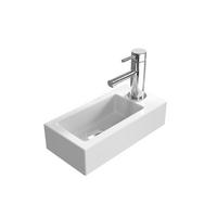 HANDWASCHBECKEN mit pflegeleichter Oberfläche, 1 Hahnloch Weiß 36,5 / 18 / 9 cm - Weiß Hochglanz, Keramik (36.5/9/18cm) - EMKE