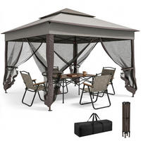 PAVILLON DE-07430 mit Seitenwänden und Insektenschutz Grau - Hellgrau, Textil/Metall (325/270/325cm) - ComfortXL