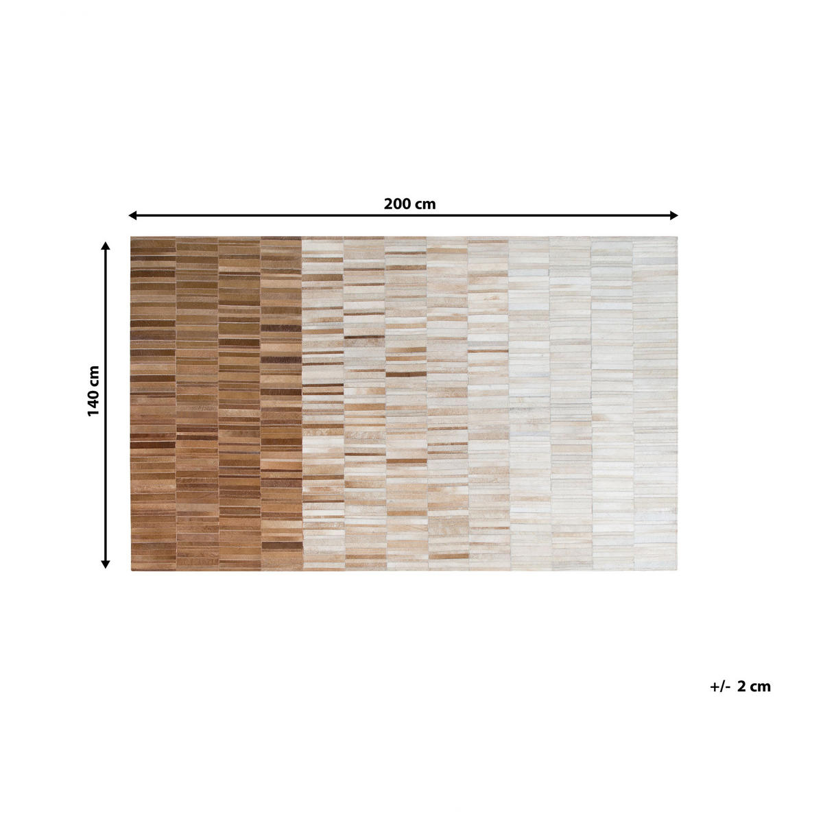 KURZFLOR-TEPPICH Yagda 200/140 cm - Beige, Fell (140/200cm) - Beliani