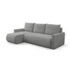 ECKSOFA Sprento Grau, in Chenille-Stoff, mit Schlaffunktion und Bettzeugfach - Grau, Holzwerkstoff/Textil (230/149cm) - Bettso