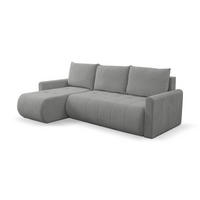 ECKSOFA Sprento Grau, in Chenille-Stoff, mit Schlaffunktion und Bettzeugfach - Grau, Holzwerkstoff/Textil (230/149cm) - Bettso