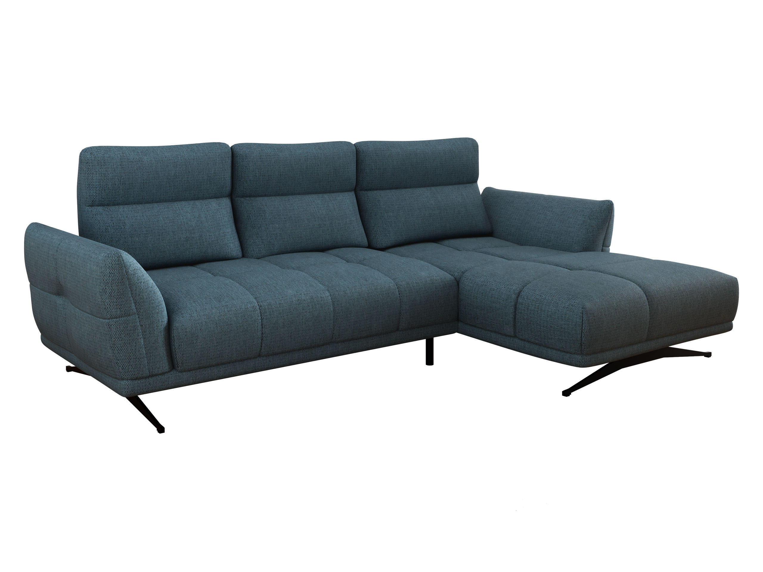 ECKSOFA Giovanni Z LCH, Seite: Rechts 2R-LC - Schwarz/Dunkelblau, Holz/Textil (298/195cm) - MIRJAN24