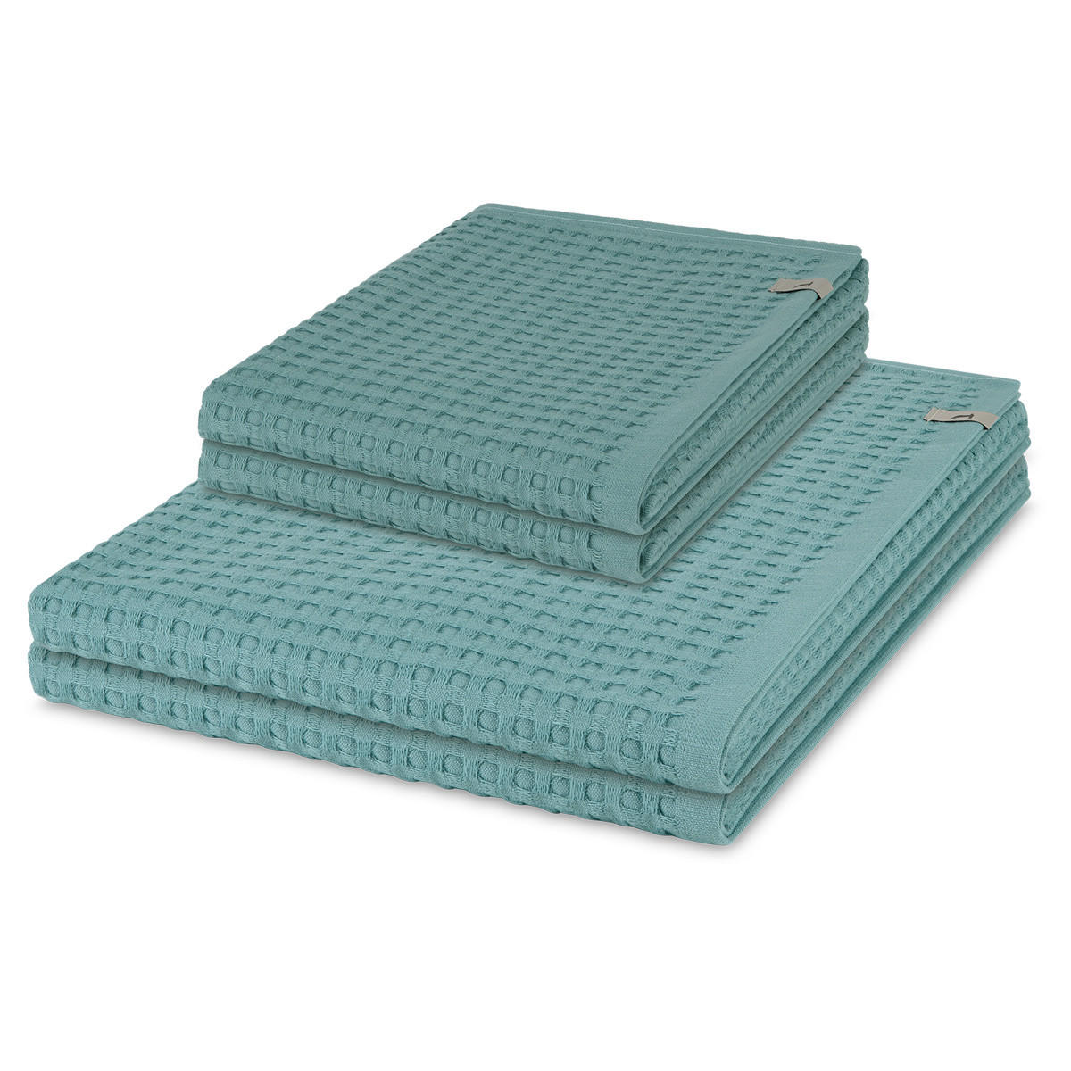 FROTTIERSET Piquee 4-teilig - Türkis, Textil (50/100cm) - MÖVE