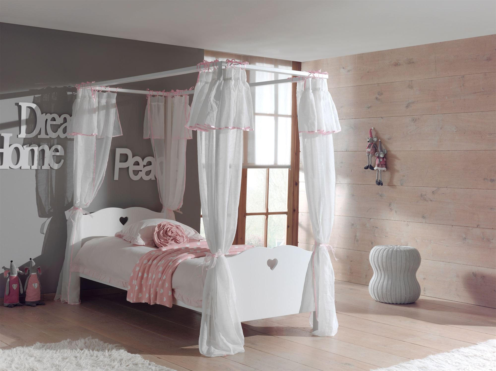 HIMMELBETT Kamila 212x198x98 aus MDF in Weiß - Pink/Weiß, Holzwerkstoff (90/200cm) - 58aufmkessel