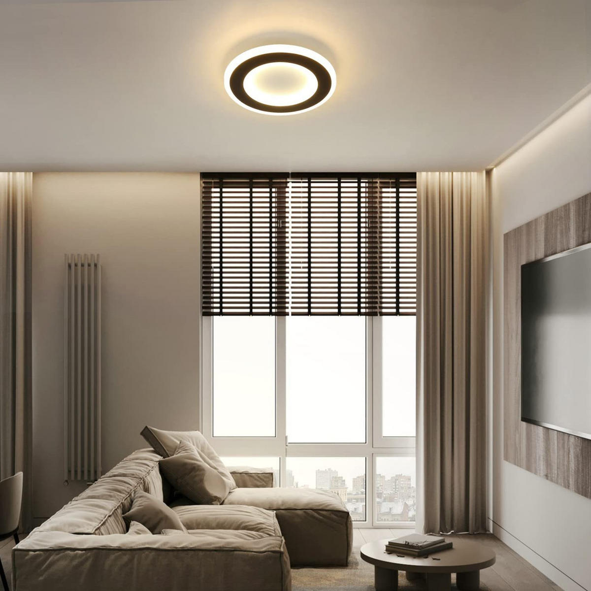 DECKENLEUCHTE Zaraelith 24/24/4 cm - Schwarz, Metall (24/24/4cm) - ZMH