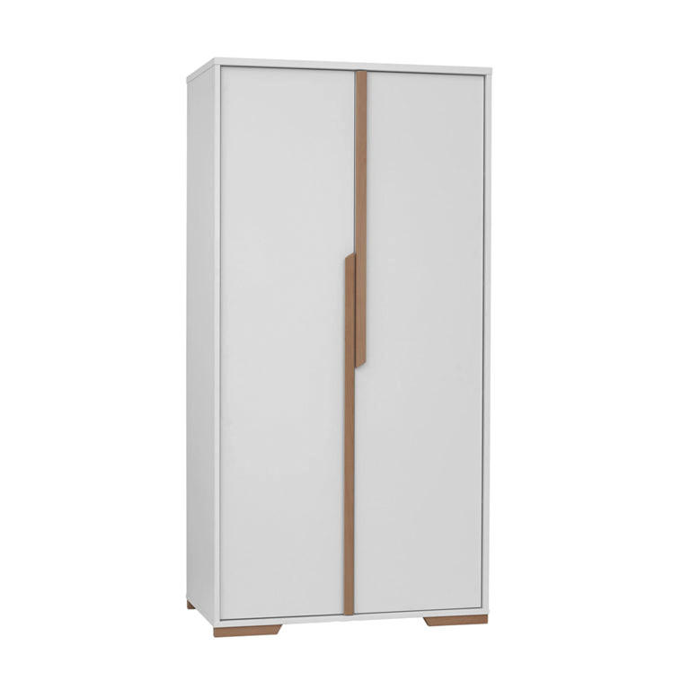 SKRIŇA biela a drevo - biela, kompozitné drevo (98.5/195/56cm) - Petits-meubles