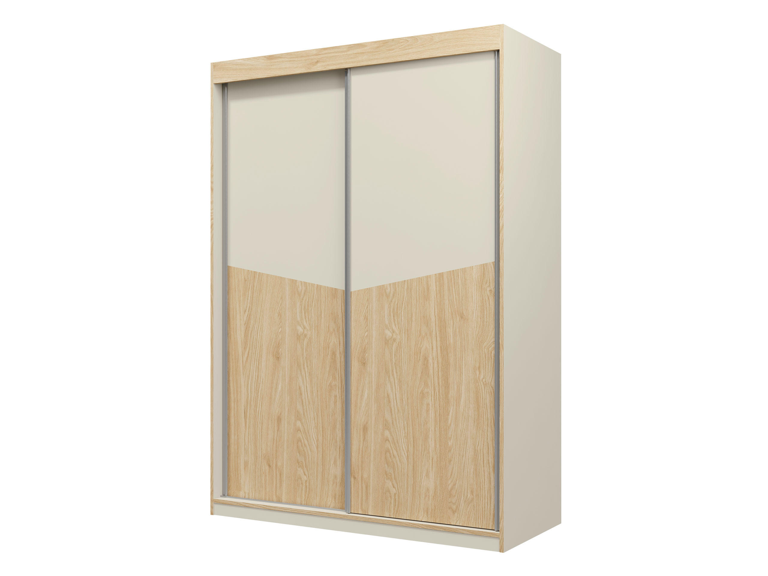 SCHIEBETÜRENSCHRANK Aston 02 - Eichefarben/Beige, Holzwerkstoff (150/215/65cm) - MIRJAN24