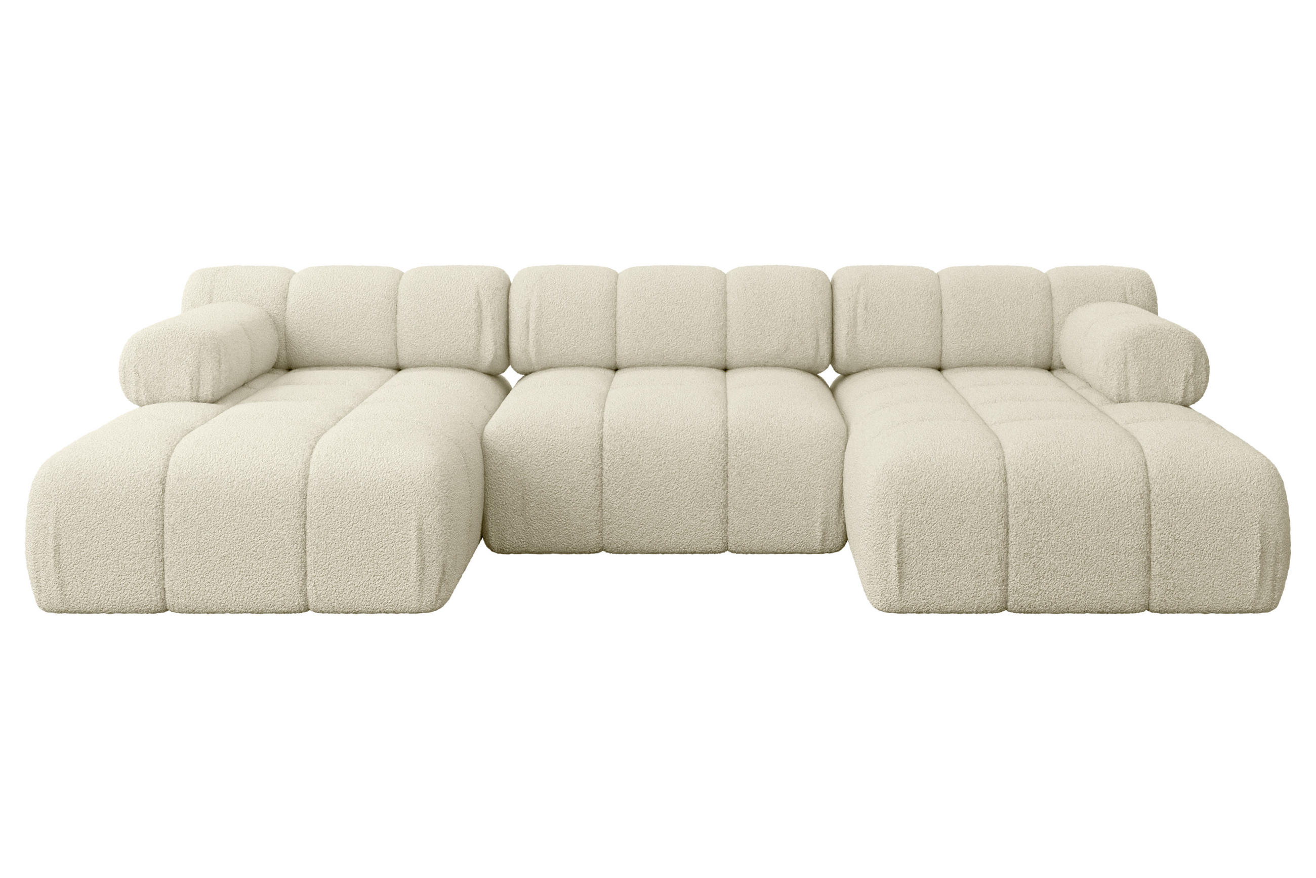 WOHNLANDSCHAFT modulares Sofa Tesso-U1 - 285x160x70 cm Beige Bouclé - Beige, Holzwerkstoff/Textil (285/70/160cm) - ALTDECOR