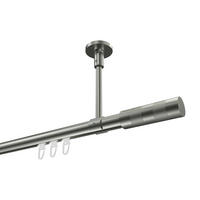 INNENLAUF-GARDINENSTANGEN-SET Sonette Mavell 100 cm, 1-läufig, 20 mm Ø Edelstahl-Optik - Edelstahlfarben/Silberfarben, Metall (100cm) - INTERDECO