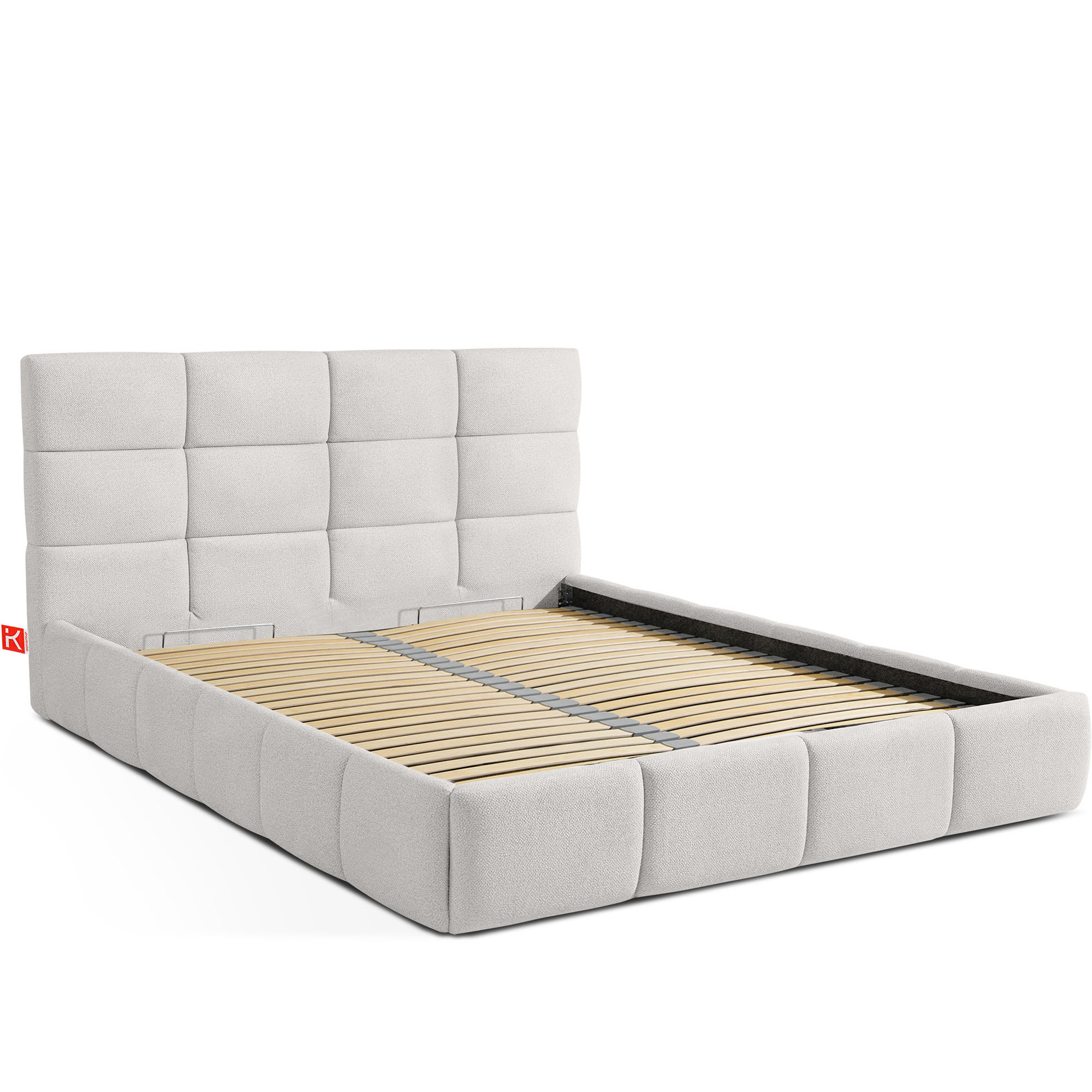 POLSTERBETT ALTOS Bouclé, weiß - Weiß, Holz/Holzwerkstoff (140/200cm) - KONSIMO®