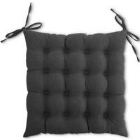 SITZKISSEN 16-Punkt dunkelgrau 40/40 cm mit Steppung und Halte-Bändern - Dunkelgrau, Textil (40/40/4cm) - wometo