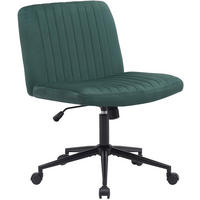 BÜROSTUHL Lynox Samt grün - Schwarz/Grün, Metall (62/98/65cm) - TPFLiving