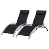 LIEGESTÜHLE Galapagos Schwarz und Grau 2er-Set - Schwarz, Metall (64/87/178cm) - Happy Garden
