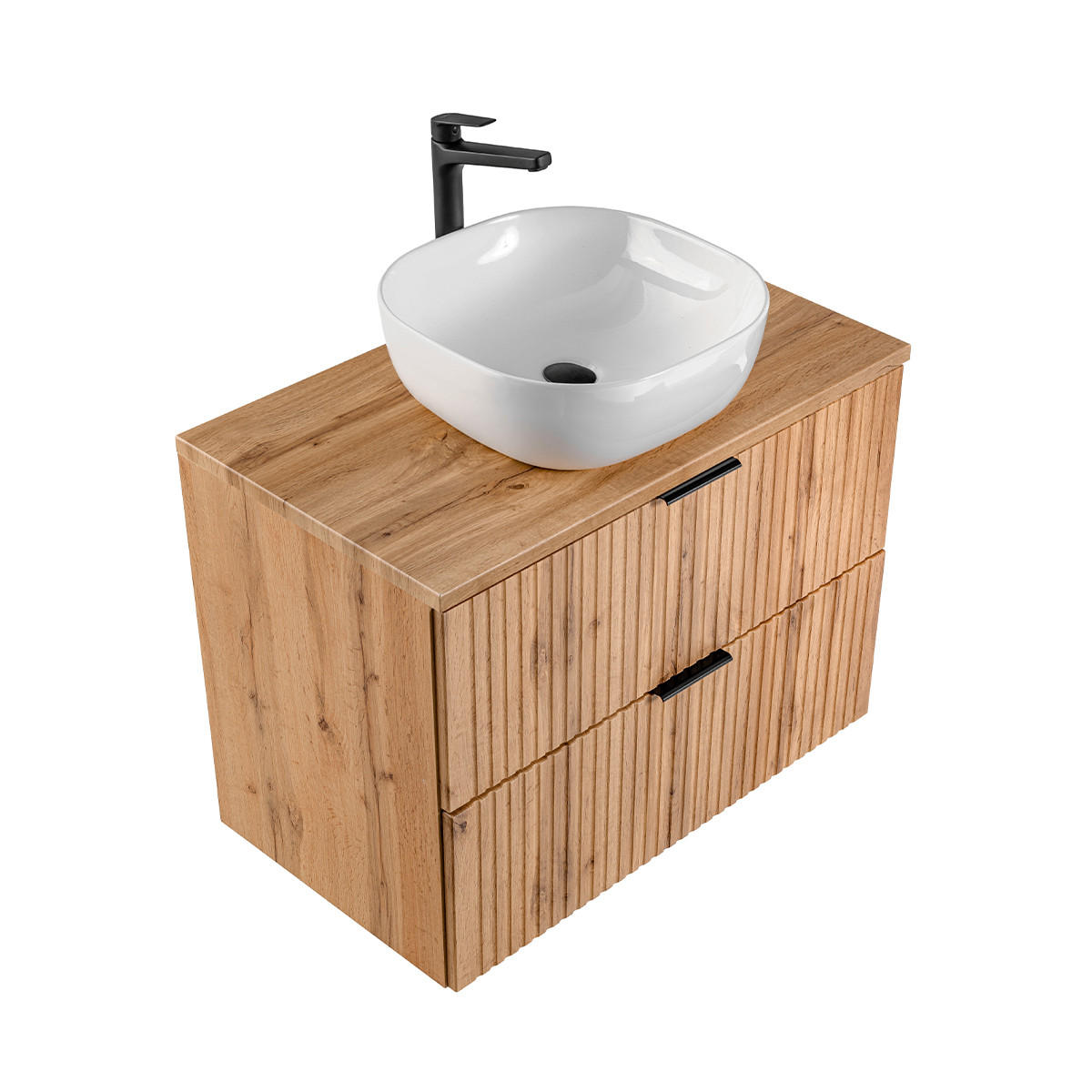 WASCHTISCH 80.6cm Adriel Holz in Eichenoptik - Braun, Holzwerkstoff (80.6/59/46cm) - Petits-meubles