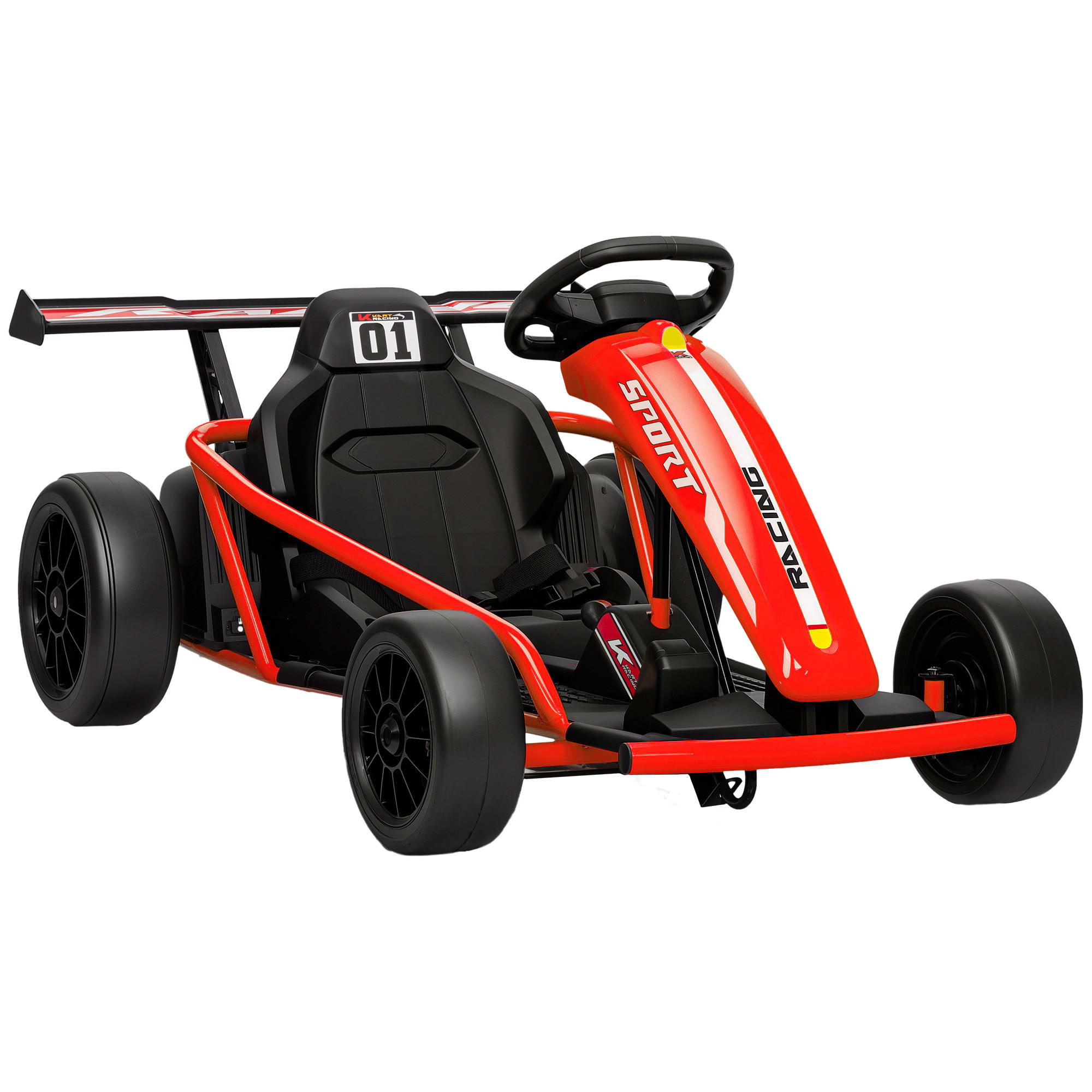 KINDER-ELEKTRO-GOKART 24 V 6-13km/h mit Musik und Hupe - Rot, Kunststoff (119/77/54cm) - AIYAPLAY