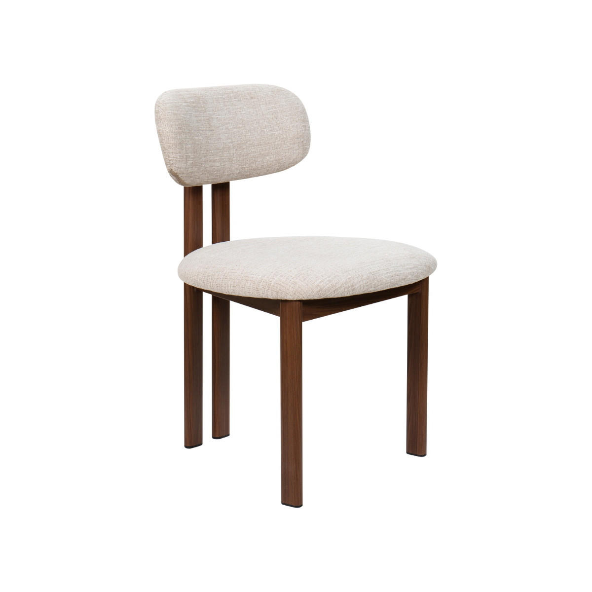 ESSZIMMERSTUHL 2er Set aus Stoff, beige/walnuss - Beige/Braun, Textil (51/81/53cm) - Giga Meubel