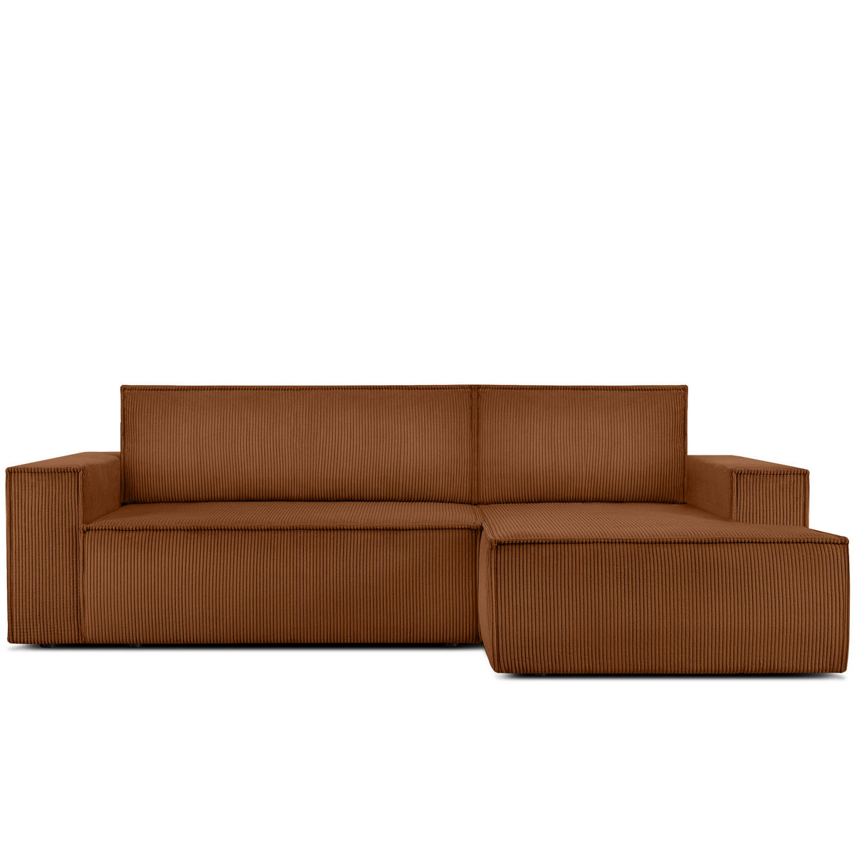 ECKSCHLAFSOFA-RECHTS NAPI in Pet Friendly Cord-Stoff, rot - Rot/Schwarz, Textil (262/148cm) - KONSIMO®