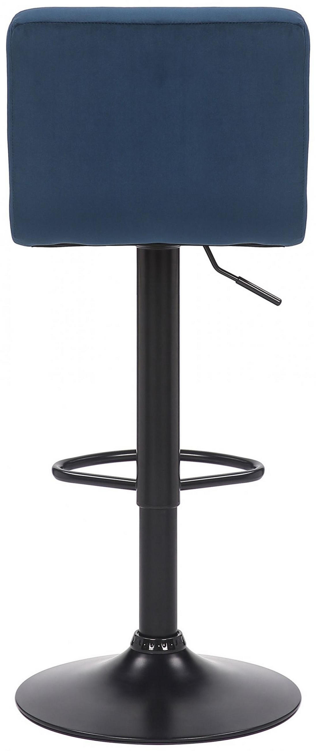 BARHOCKER Samt Blau - Blau/Schwarz, Textil/Metall (40/85/40cm) - CLP