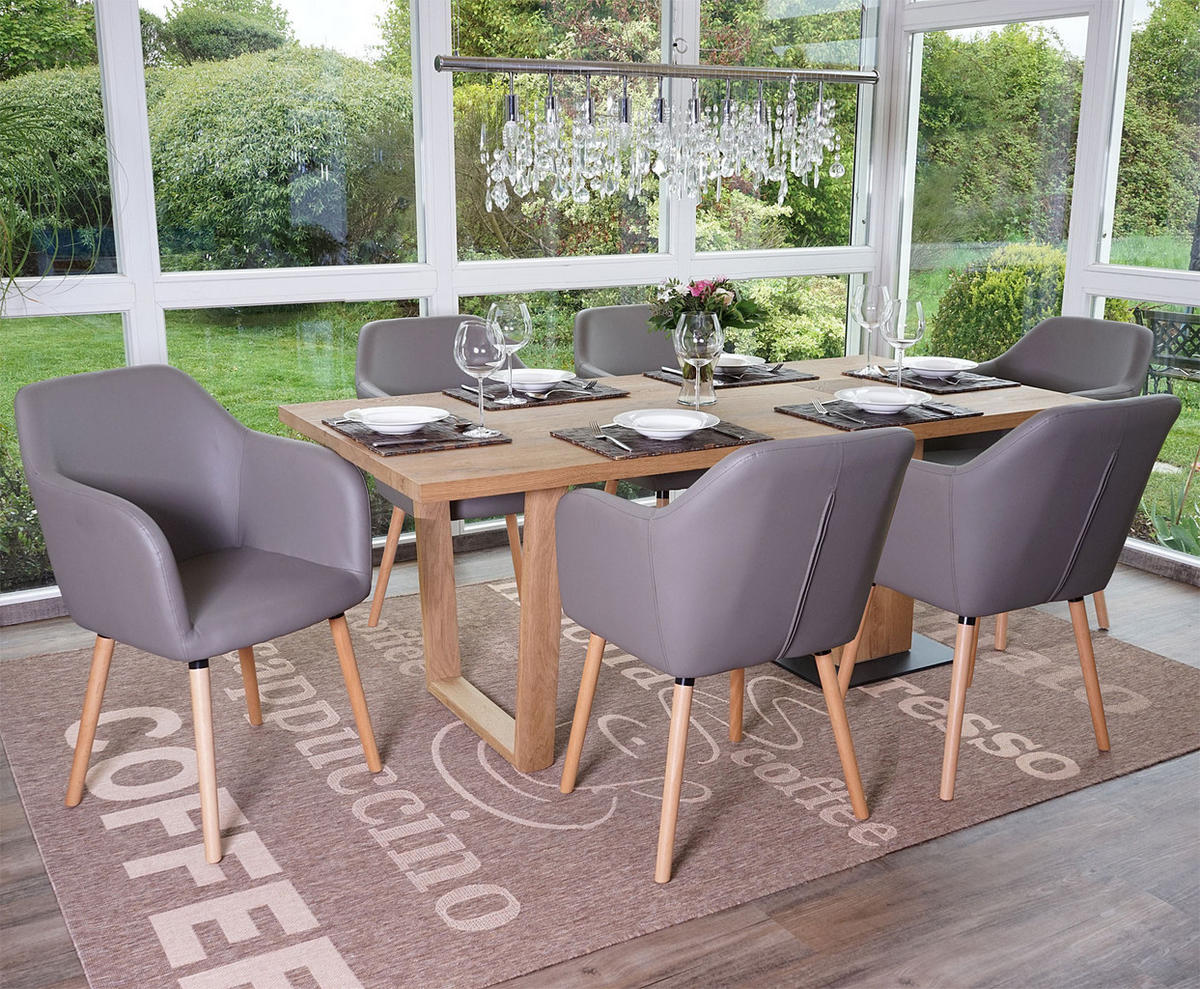 ESSZIMMERSTUHL taupe 6er-Set - Taupe, Textil (58/88/64cm) - MCW
