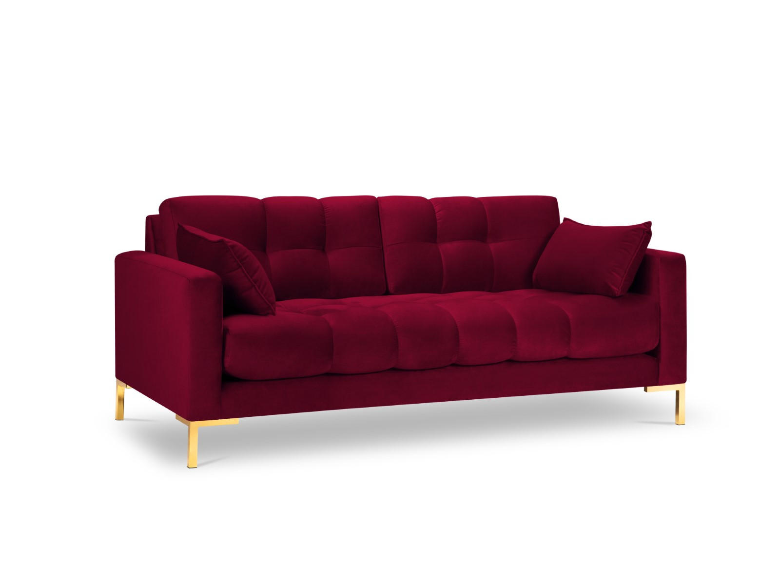 SOFA Mamaia aus Samt rot 3 Sitzplätze - Rot, Textil (92/75/177cm) - Micadoni