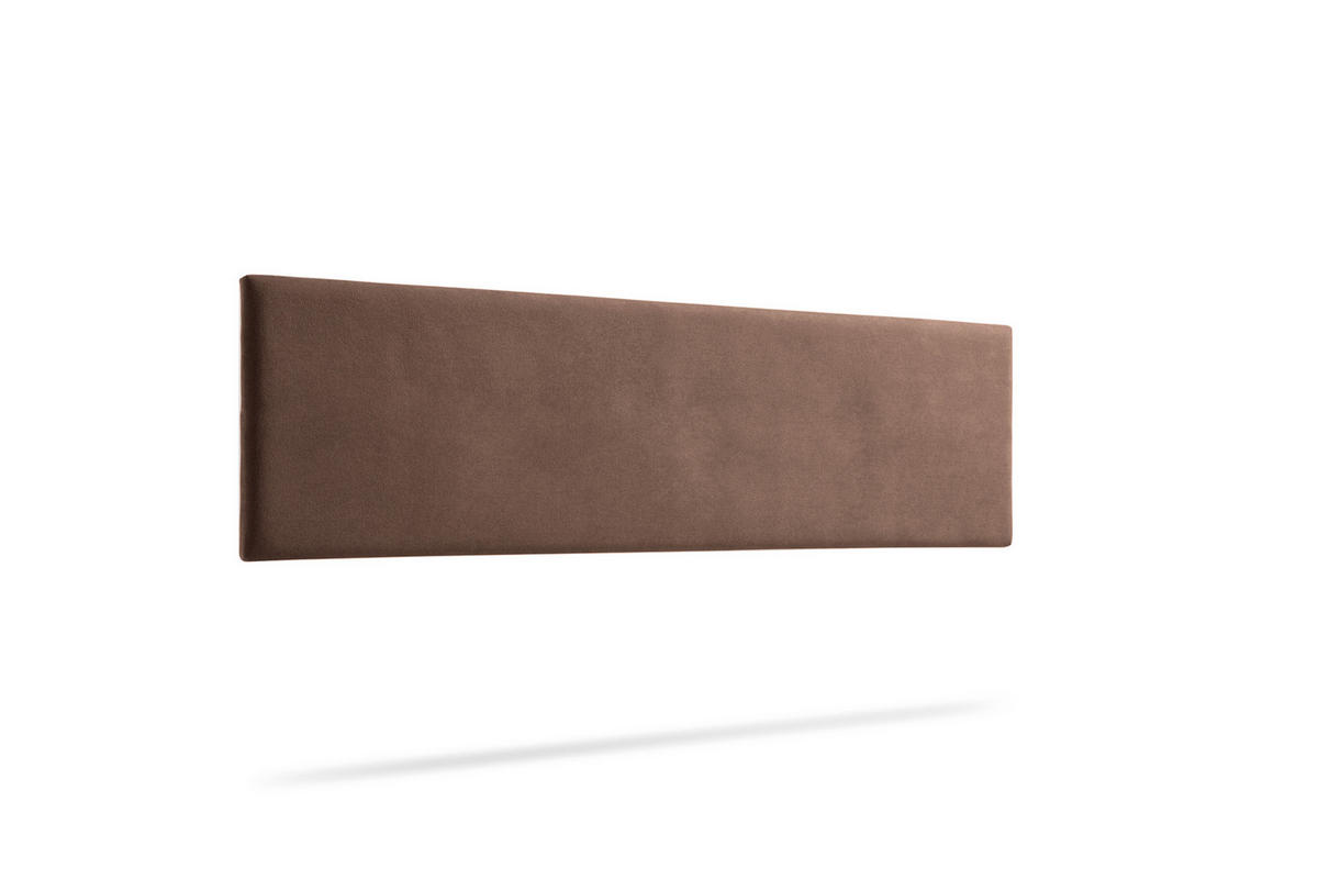 KOPFTEIL gepolstert NOVA Aqualine 145x50x5 cm - Schokolade - Moonia - Dunkelbraun, Holz (145/5/50cm)