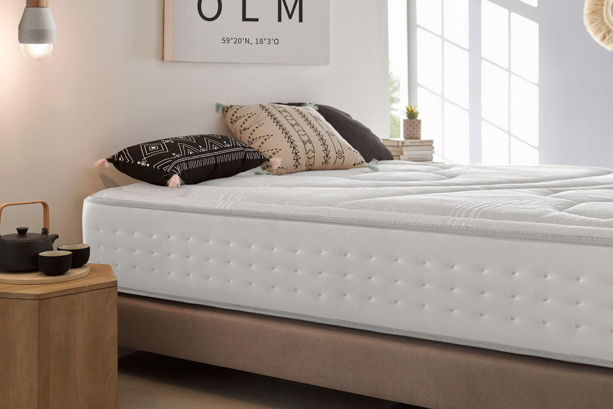 MATRATZE Quantum Hochdicht - 80X190 cm - Weiß, Textil (80/190cm) - Moonia