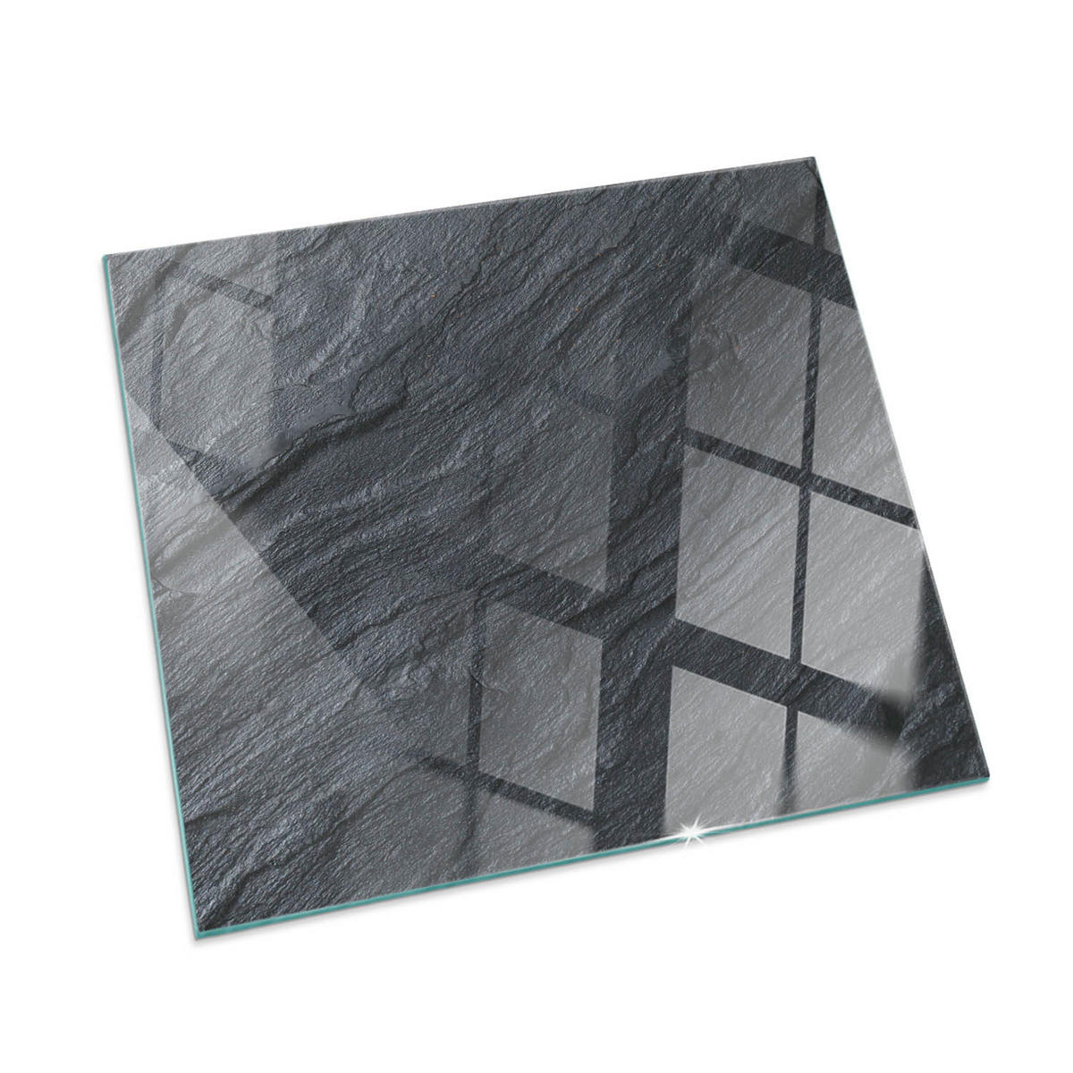 GLASPLATTE für Kamin 60x60 cm Schwarz - Schwarz, Glas (60/60/0.4cm) - ArtPrintCave