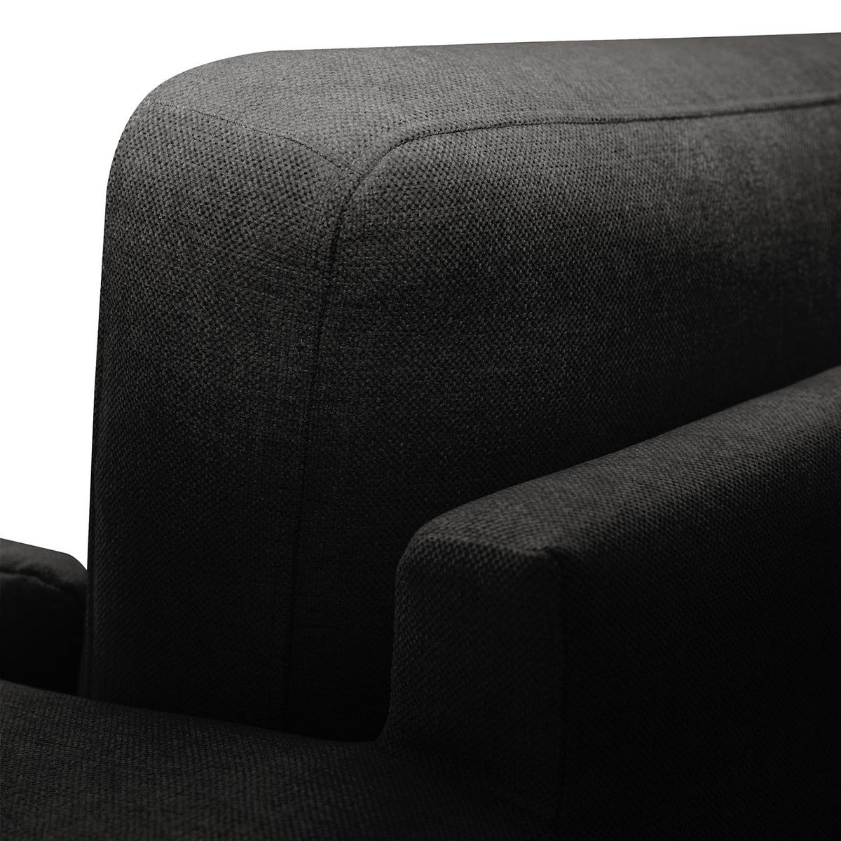 ECKSOFA mit Longchair - Eichefarben/Schwarz, Eichenholz/Textil (281/153cm) - home24