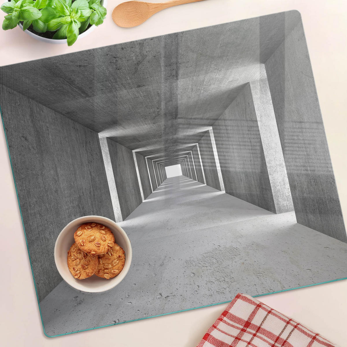 GLASPLATTE 60x52 cm Beton - Grau, Glas (60/0.4/52cm) - TULUP