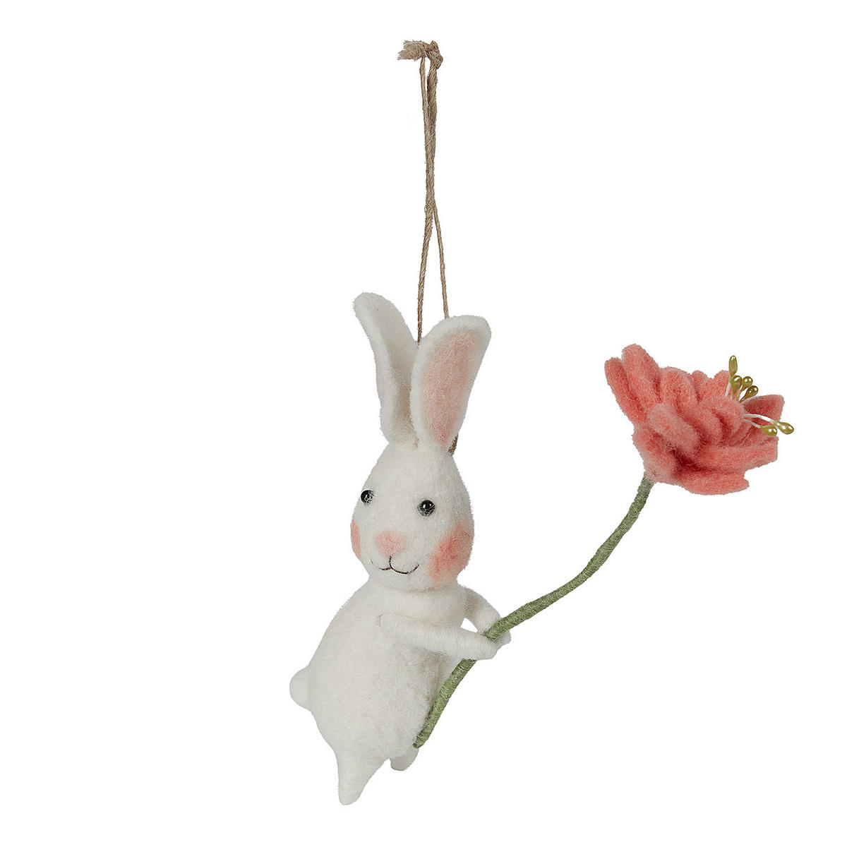 ANHÄNGER FUNKY FRIENDS Häschen mit Blume - Creme, Textil (4/15/5cm) - Butlers