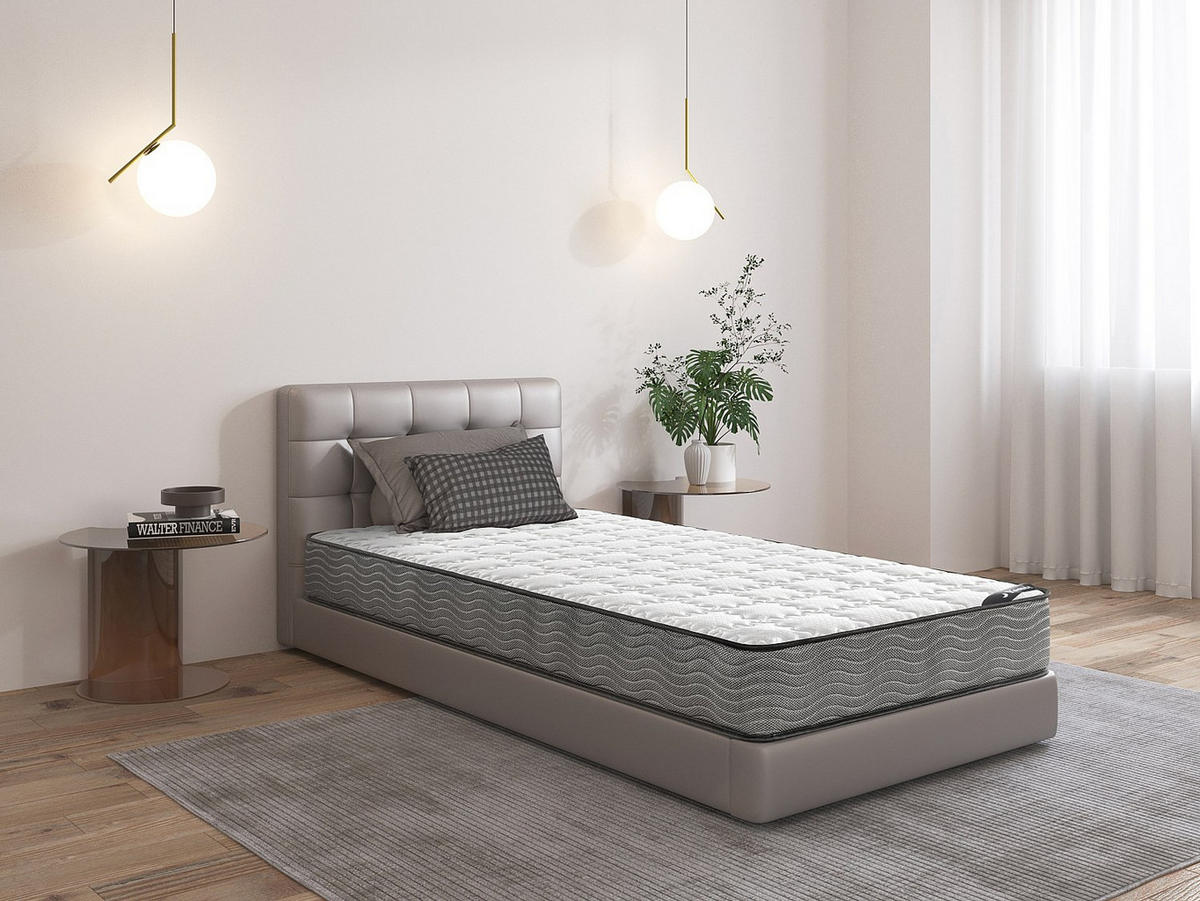 STANDARDMATRATZE - 1 Person - Stoff - Weiß - - Weiß, Textil (90/190cm) - Vente-Unique