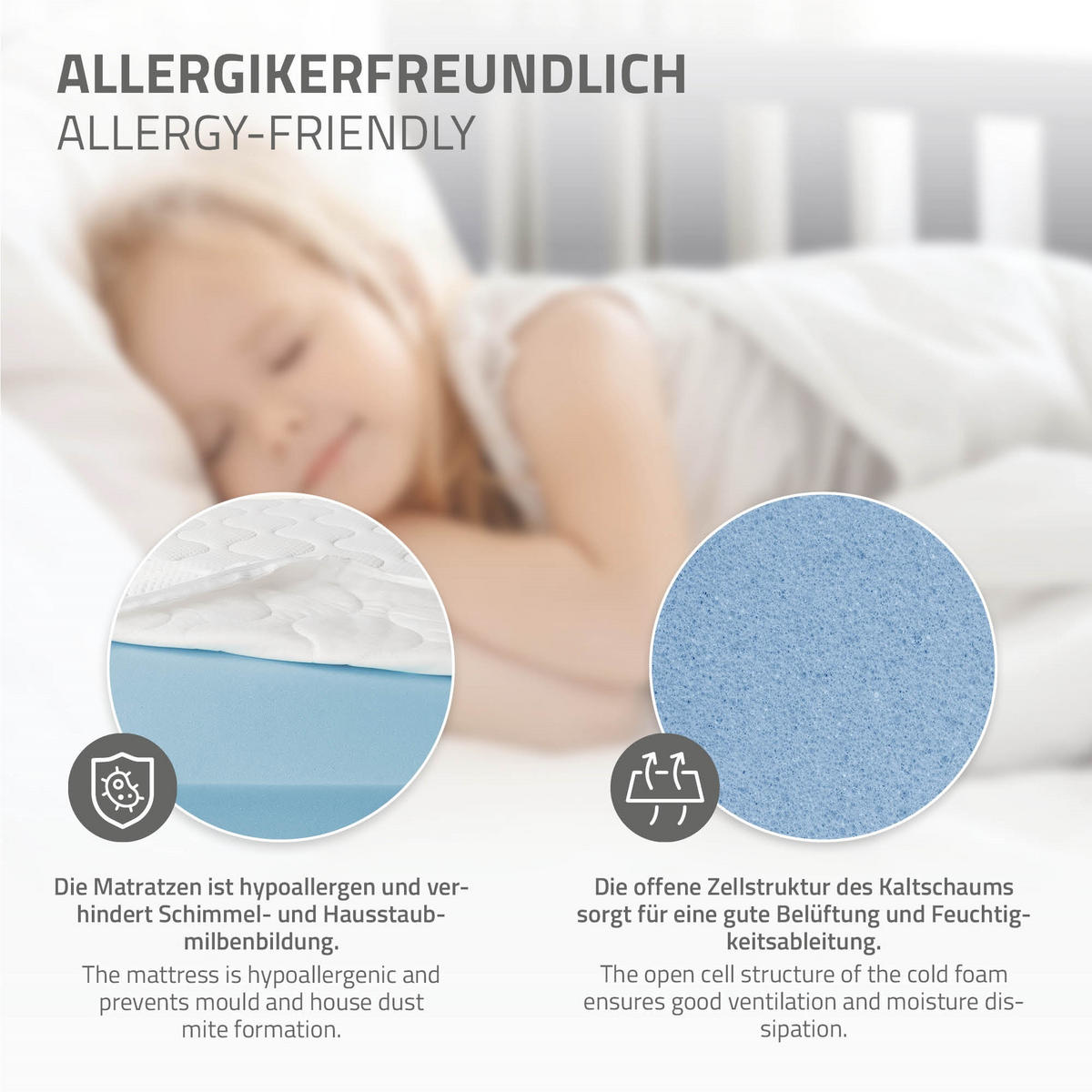 KINDERBETT mit Dach und Matratze 90x200 cm Hellgrau - Hellgrau, Holz (90/200cm) - ML-DESIGN