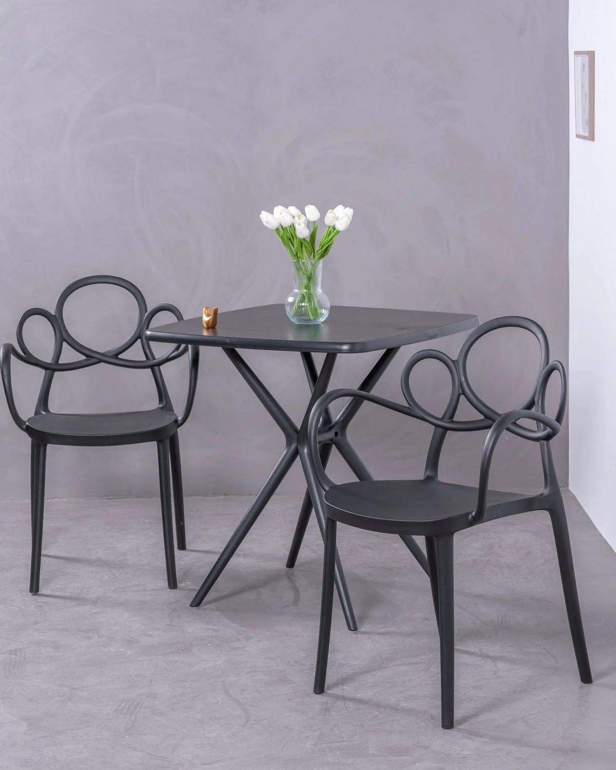 TISCHGRUPPE 5-teilig Kunststoff Schwarz - Schwarz, Kunststoff (72/76/72cm) - Nest Dream