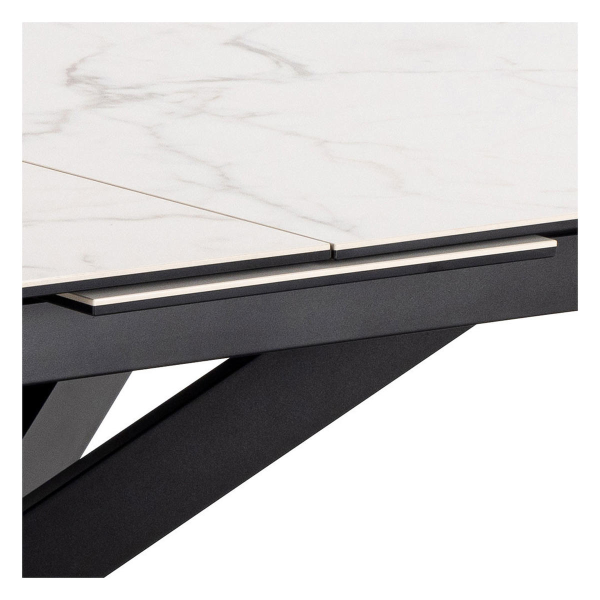 ESSTISCH, Irwine, Weiß, Glas, 240 x 100 x 76 cm - Weiß, Glas/Metall (100/240/76cm) - ebuy24