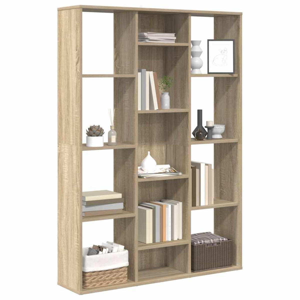 RAUMTEILER/BÜCHERREGAL Sonoma-Eiche 100/24/140 Cm Holzwerkstoff - Braun, Holzwerkstoff (24/140/100cm) - vidaXL